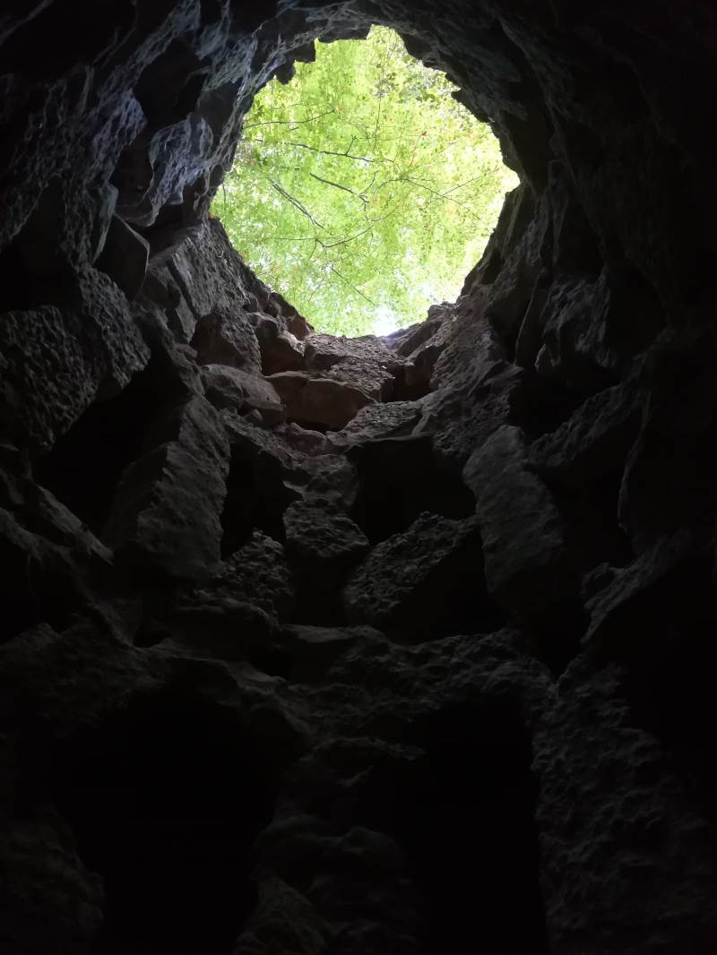 light, tunnel, insect, no people, directly below, hole, grille, architecture, light at the end of the tunnel, cave, low angle view, andrena, the past, den
