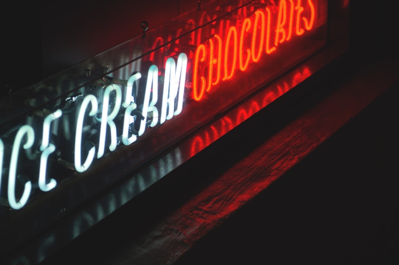 advertisement, finance, dark, white, neon, number, business, 5K, data, no people, commercial sign, illuminated, night, text, architecture, ice, chocolate