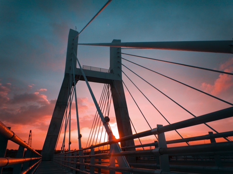 indonesia, photography, architecture, light, pangkalpinang, stayed, nature, handrail, engineering, outdoors, transportation, 4K, bay, suspension bridge
