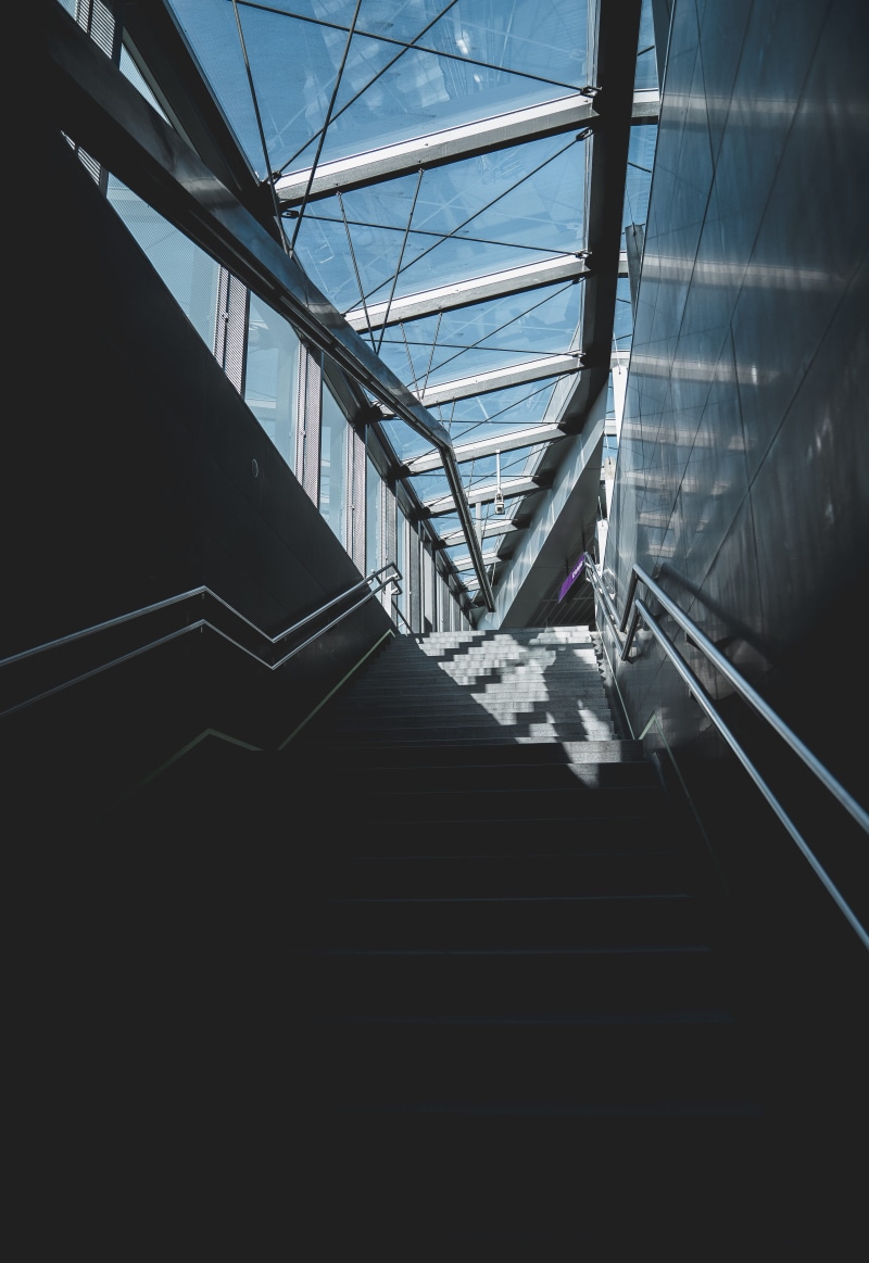 window, city, no people, railing, rural, transportation, indoors, outdoors, connection, absence, terminal, countryside, architecture, staircase, corridor