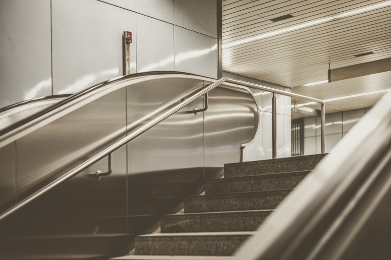 lighting, banister, transportation, day, rail transportation, airport terminal, handrail, gray, screen, elevator, metal, airport, terminal, mode of transportation