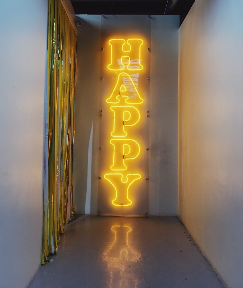 art, glowing, built structure, flare, lettering, architecture, word, floor, 1242 palmetto st, electricity, signage, dusk, direction, bright, wall - building feature