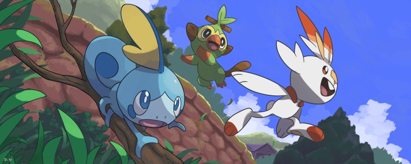 Scorbunny (Pokémon), Sobble (Pokémon), Pokémon: Sword and Shield, Grookey (Pokémon), Pokémon, 4K