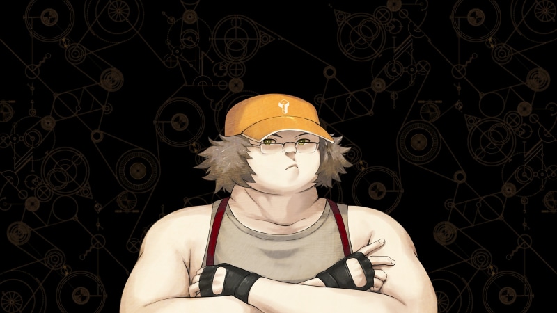 headshot, indoors, men, hairstyle, Steins;Gate, real people, portrait, Steins;Gate 0, working, obscured face, protection, one person, helmet, headwear
