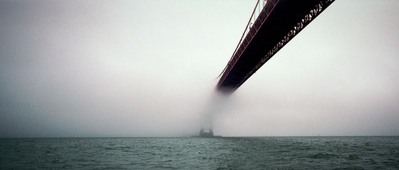 copy space, horizon, no people, 720P, bridge, brown, outdoors, sky, nature, mist, motion, metal, sea, water, Golden Gate Bridge, wind, beauty in nature
