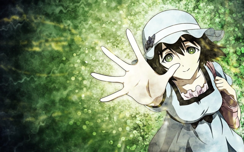 creativity, representation, Shiina Mayuri , nature, male likeness, green color, female likeness, Steins;Gate, outdoors, close-up, tree, anime girls, art and craft