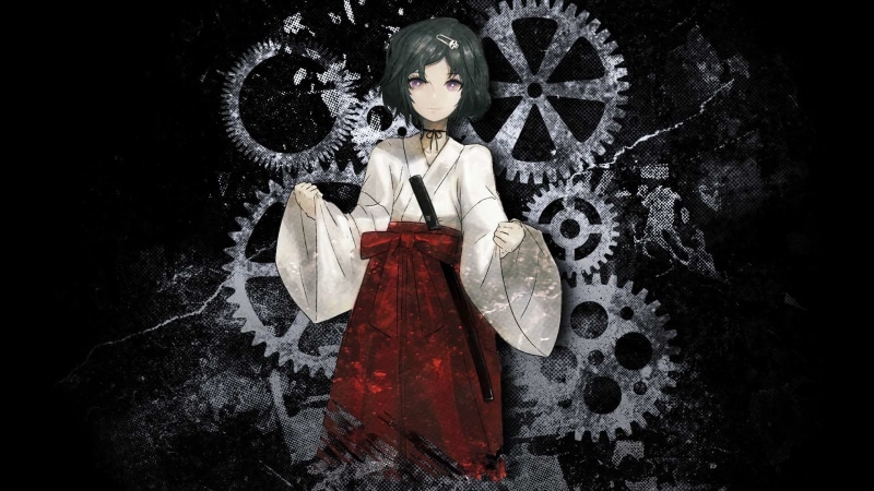 dress, portrait, gothic style, black background, one person, females, mystery, adult, make-up, 1080P, young adult, night, dark, women, Anime, Steins;Gate