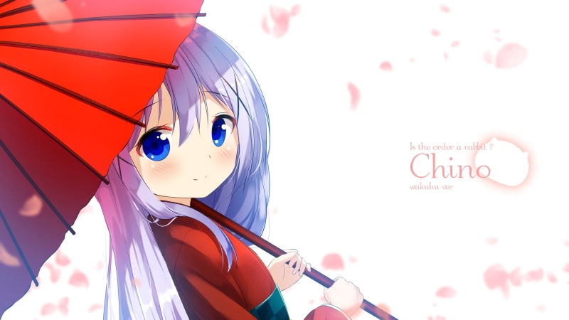 Kafuu Chino, white background, anime girls, blue hair, white skin, yukata, simple background, loli, Gochuumon wa Usagi Desu ka, anime, Gochuumon wa Usagi Desu ka?
