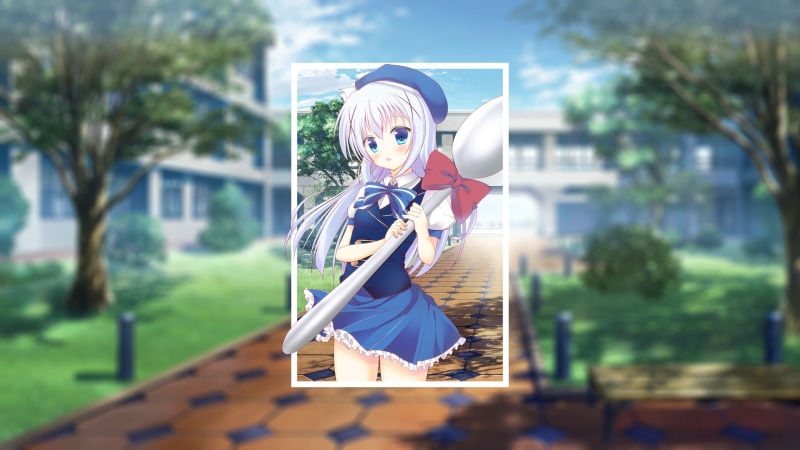 anime girls, blue eyes, loli, Kafuu Chino, blue dress, white skin, anime, blurred, Gochuumon wa Usagi Desu ka, picture-in-picture, 2K, white hair