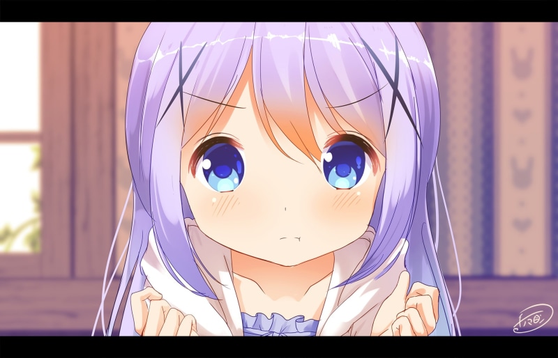 aqua, hair, com, 255309, gochuumon, desu, usagi, eyes, chino, kafuu, blue, close, chinomaron, konachan, loli, 1080P, blush, long