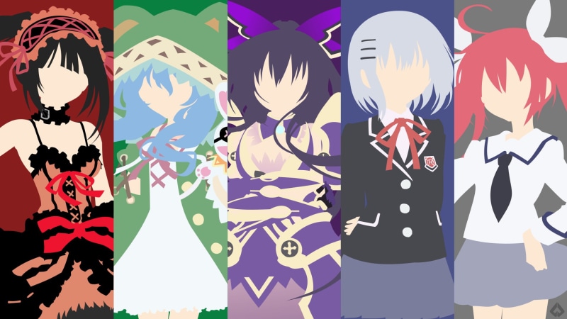 Yatogami Tohka, anime, 1080P, Tobiichi Origami, minimalism, Yoshino, Tokisaki Kurumi, Date A Live, Itsuka Kotori, anime girls