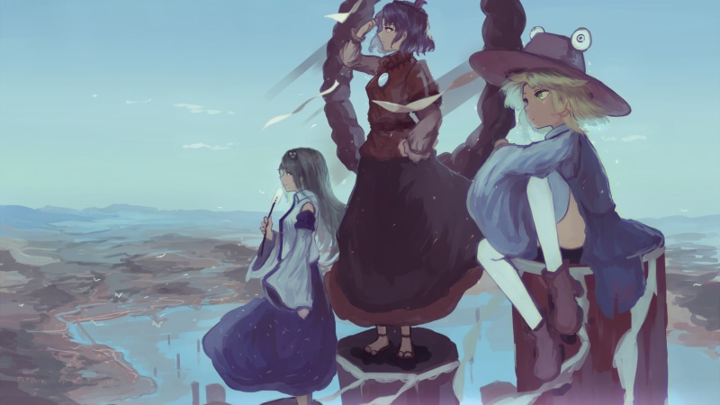 Kochiya Sanae, Yasaka Kanako, anime girls, anime, Touhou, 1080P, Moriya Suwako