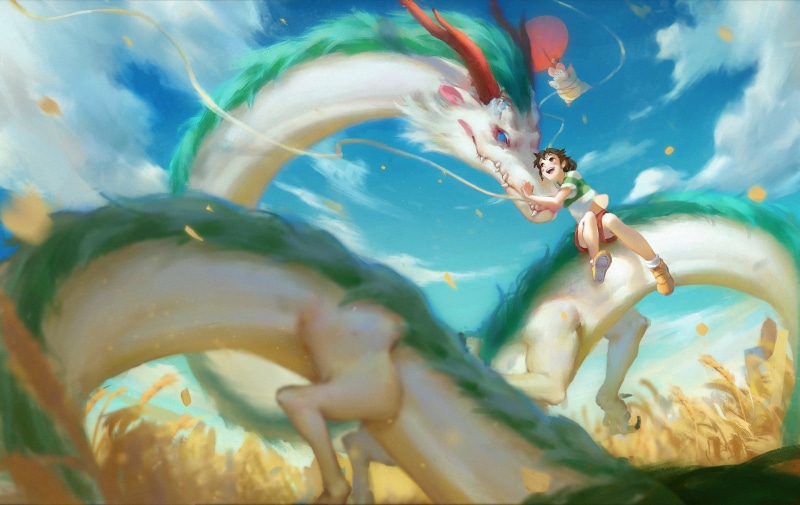dragon, anime girls, transparent, animal, underwater, animal themes, animals in the wild, animal wildlife, group of animals, anime, water, vertebrate, Spirited Away
