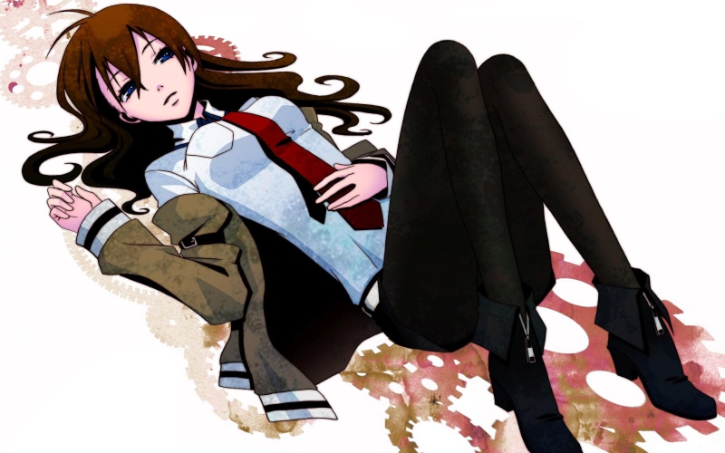 steins gate, school, lying, kurisu makise, gate, makise, anime, 2880x1800, girl, 2K, character, steins, kurisu, floor