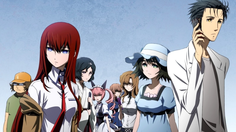 Faris Nyannyan, Amane Suzuha, standing, Makise Kurisu, waist up, anime girls, 4K, men, people, adult, Shiina Mayuri, celebration, women, nature, anime