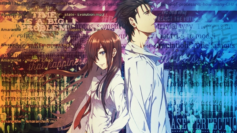 art and craft, Anime, digital composite, young women, leisure activity, portrait, female likeness, Kurisu Makise, young adult, standing, waist up