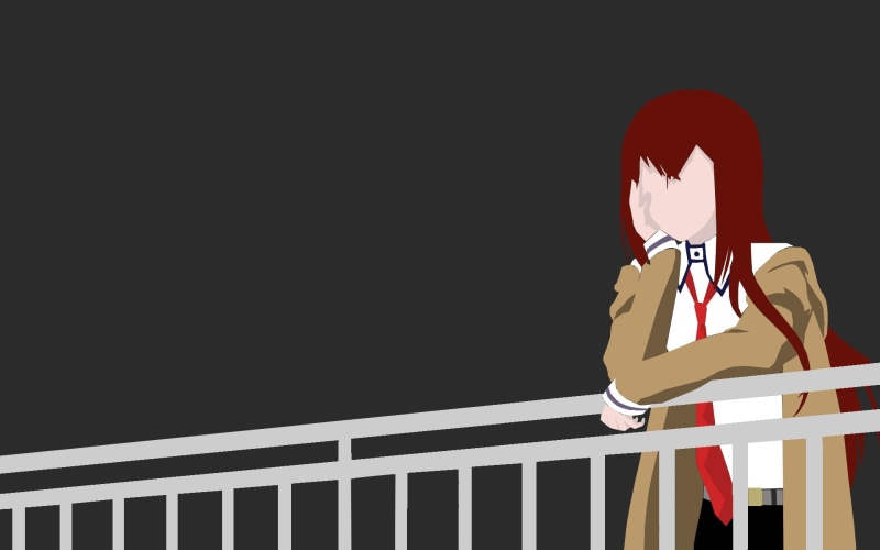 Steins;Gate, railing, outdoors, human representation, studio shot, representation, male likeness, creativity, art and craft, copy space, black background