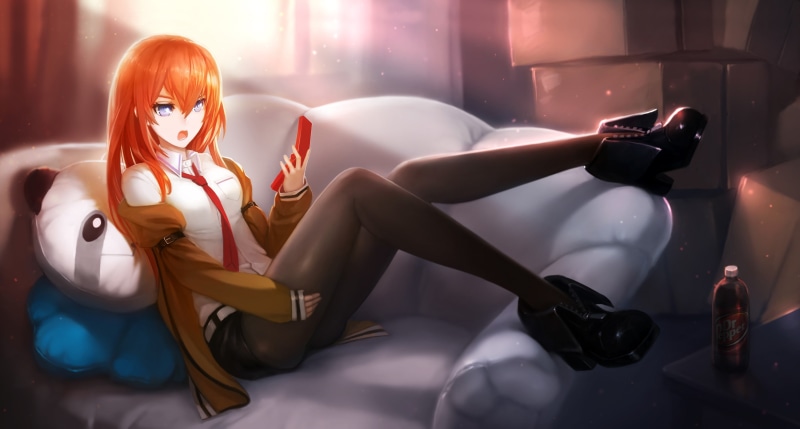 Steins;Gate, long hair, Makise Kurisu, 2K, anime, heels, anime girls