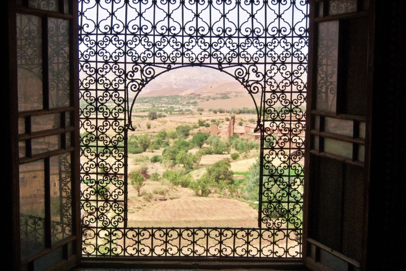 built structure, no people, entrance, morocco, gate, window, ornate, 2K, architecture, safety, plant, tree, building, iron - metal, pattern, metal, day