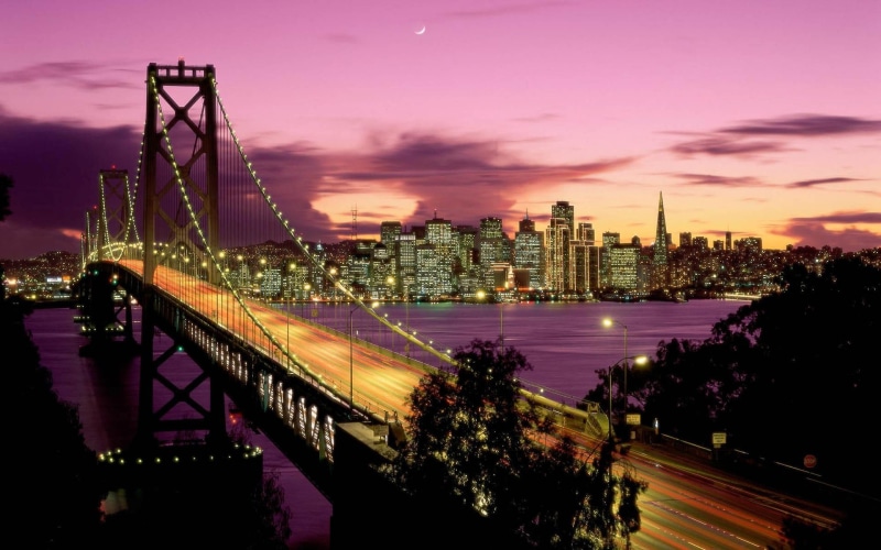 Oakland Bay Bridge, connection, bridge - man made structure, skyscraper, travel destinations, office building exterior, 1080P, built structure, river
