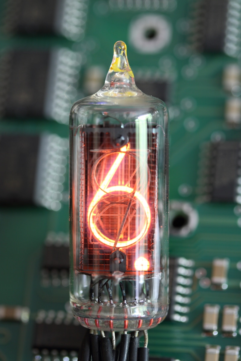 electric lamp, bottle, indicator, filament, 5K, tube, equipment, glass, close-up, red, vacuum, display, focus on foreground, light bulb, six, communication