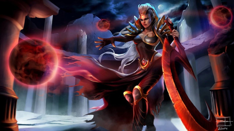 legends, video, league, diana, characters, moon, desktop, blood, skin, game, 1080P, art