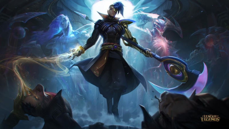 indoors, architecture, arts culture and entertainment, statue, crowd, dancing, adult, Kayn (League of Legends), group of people, creativity, illuminated