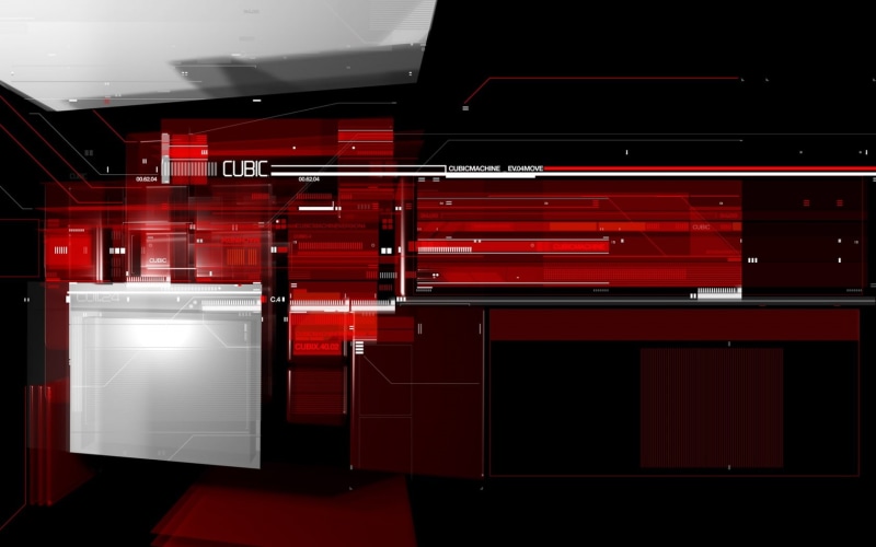 tech, cubic, 720P, red