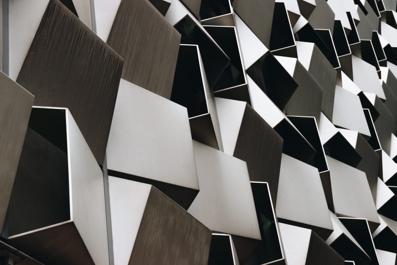 hexagonal, modern design, pattern, wall, abstract, metal, paper, creative, brushed, studio shot, shape, full frame, light, brown, backgrounds, building