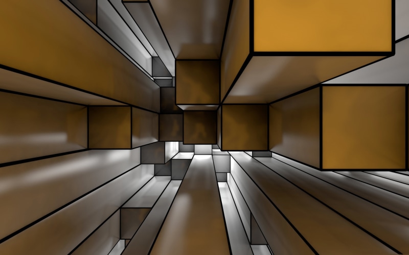 cubic, 2K, digital art, render