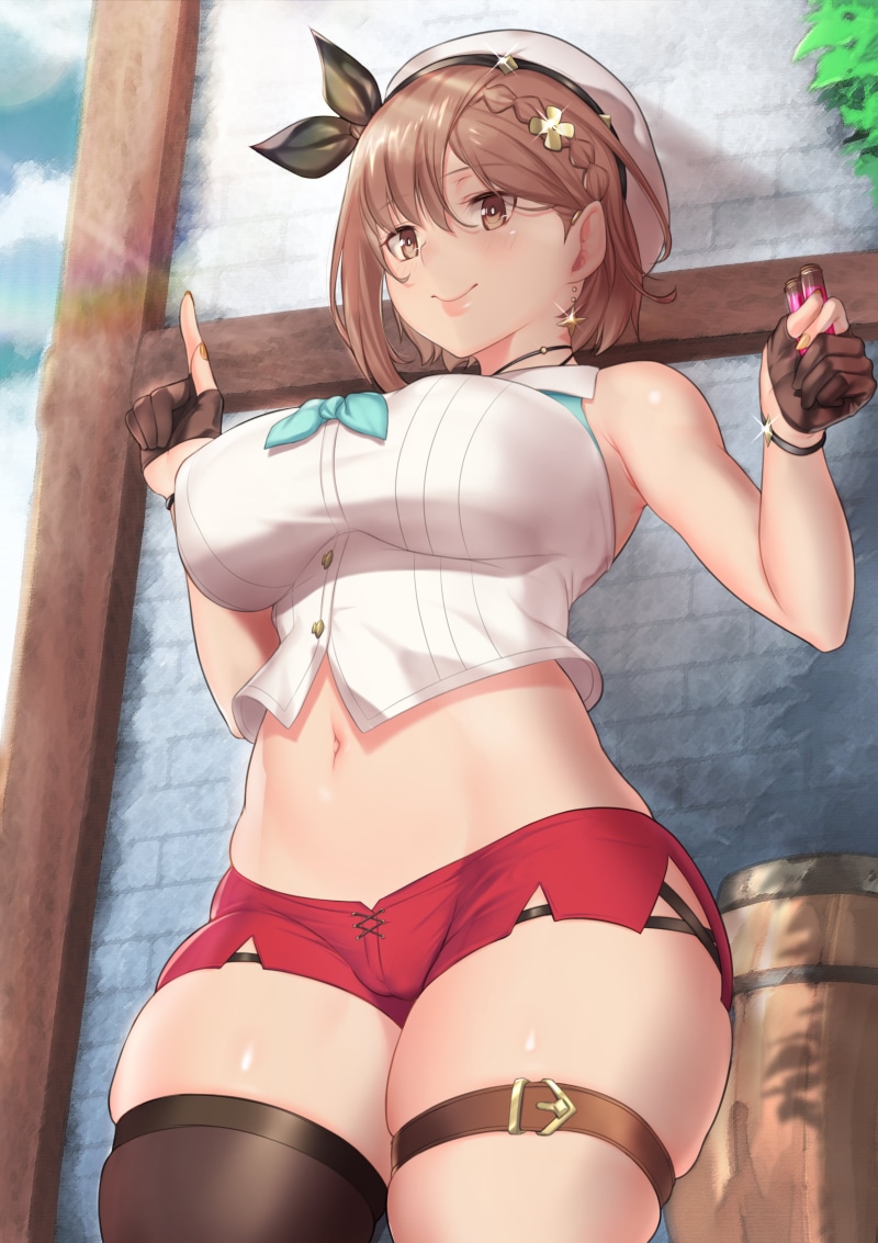 Atelier Ryza, thick thigh, 4K, Reisalin Stout, thigh-highs