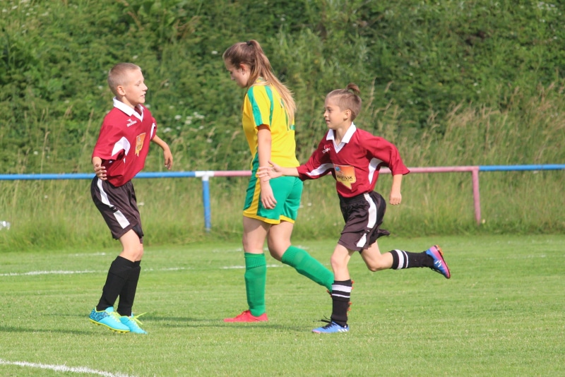 satisfaction, playing, football, win, outdoors, team sport, athlete, footballer, team, sports uniform, soccer player, child, friendship, ie zbyňov, grass