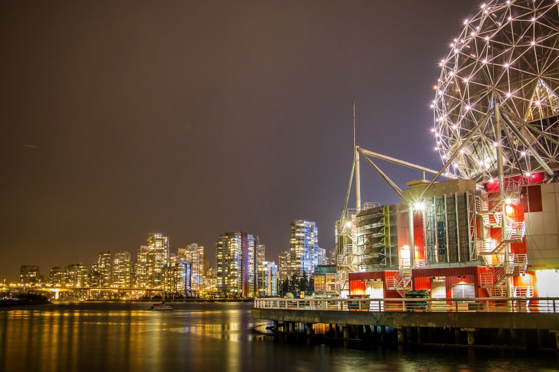 f1.7, panoramic photography, high, urban Skyline, rise, Dark, 4K, rainy, joby, vancouver, cityscape, city, panoramic, built Structure, buildings, urban Scene