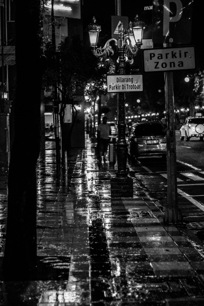 street photography, rainy season, surabaya, street, automobile, night rain, white, night, transportation, illuminated, pedestrian, sidewalk, incidental people