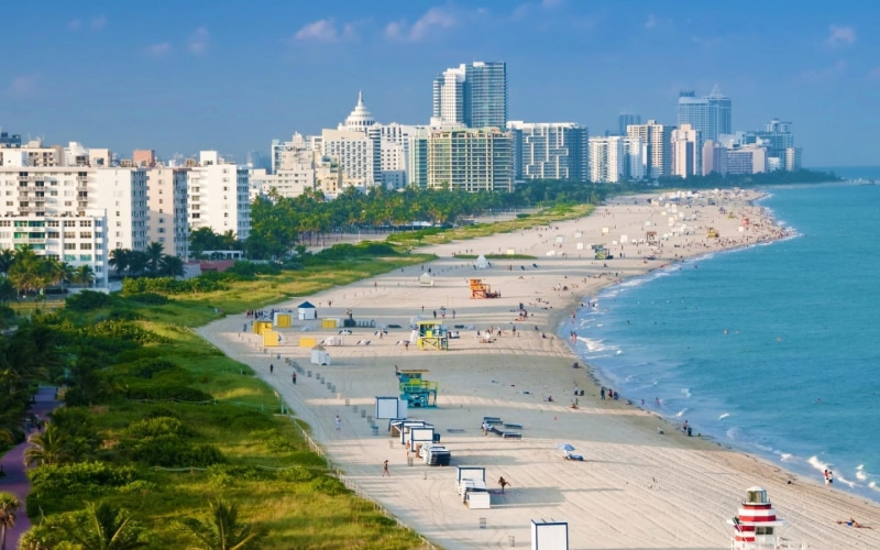 mar, miami, 1080P, estados, unidos, edificios, playa