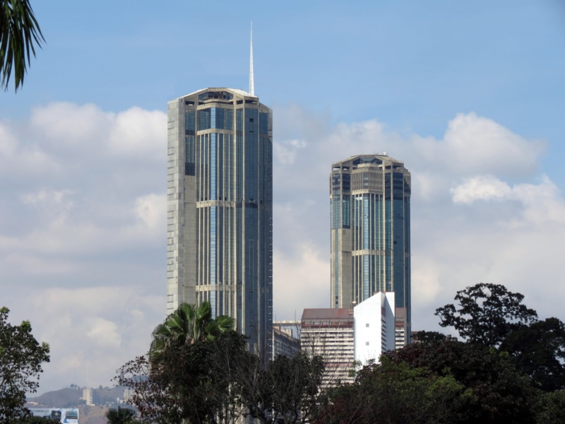 central, gemelas, parque, office building exterior, modern, towers, arquitecture, architecture And Buildings, rascacielos, tree, cloud - sky, plant, Venezuela