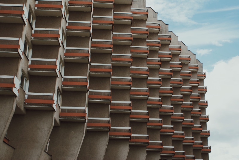 sky, nature, architecture, stripe, red, no people, 4K, stack, balcone, built structure, abundance, travel destinations, pattern, concrete, day, cloud - sky
