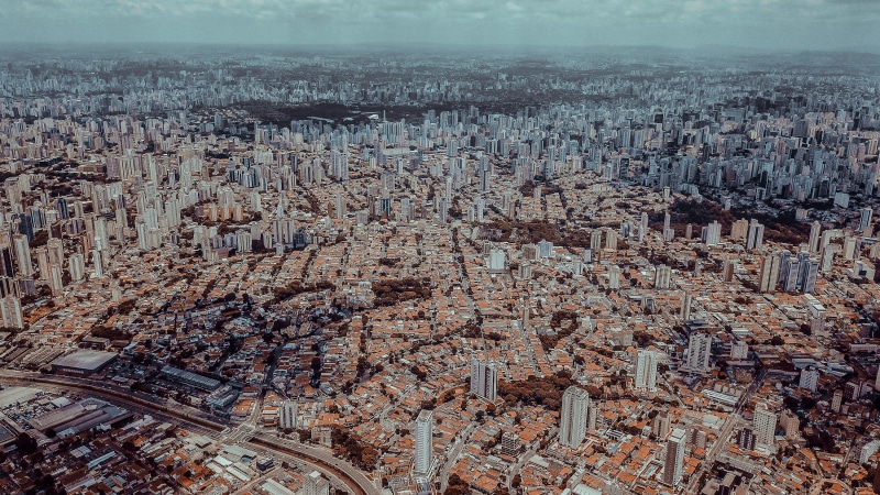 housing, urban sprawl, condo, skyscraper, urban, architecture, outdoors, residential district, city, road, landscape, scenery, night, building exterior