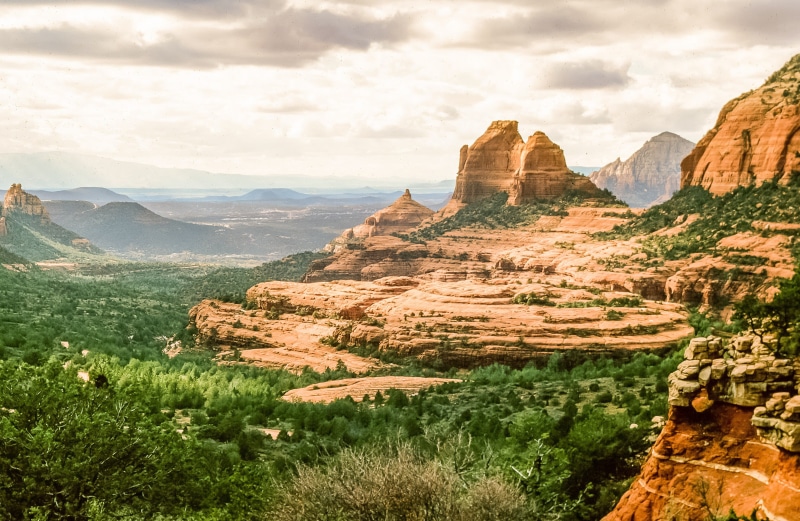 plant, southwest, 2K, orange, no people, non-urban scene, cathedral rock, cathedral, solid, rocks, blue, forest, view, tree, arizona, beauty in nature