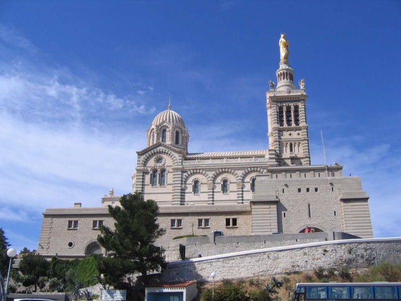 marseille, urban, france, temple, architecture, panorama, 1080P, cities, provence, basilique, panoramic, monuments, notre-dame-de-la-garde