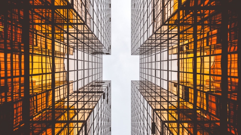 1080P, low, low angle view, orange color, tower, skyscraper, angle, modern, window, no people, building exterior, built structure, buildings, glass - material