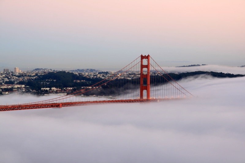 bridge, 1080P, cityscape, Golden Gate Bridge, mist, San Francisco