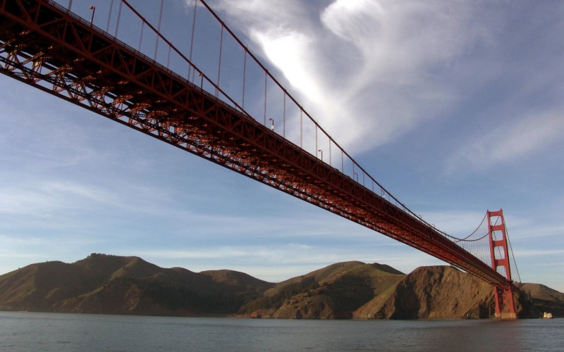 outdoors, travel destinations, transportation, suspension bridge, Golden Gate Bridge, black, brown, connection, bridge - man made structure, nature, wooden