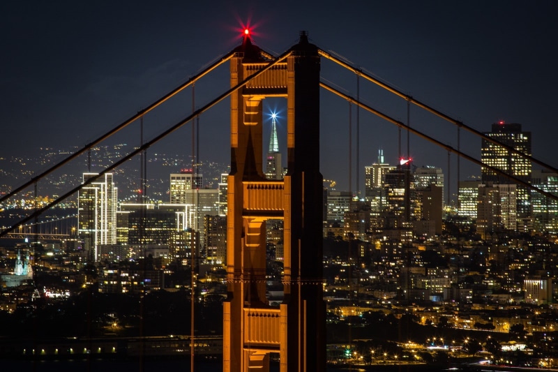 night, cityscape, city, bridge, 720P, San Francisco, Golden Gate Bridge