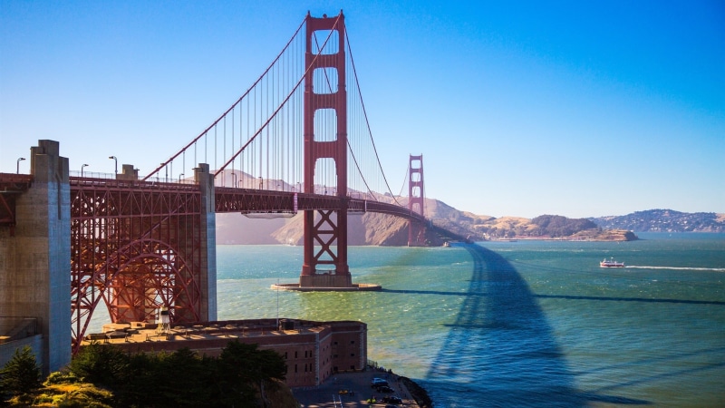Francisco, Gate, Bay, USA, Golden, Sun, 1080P, Bridge, San