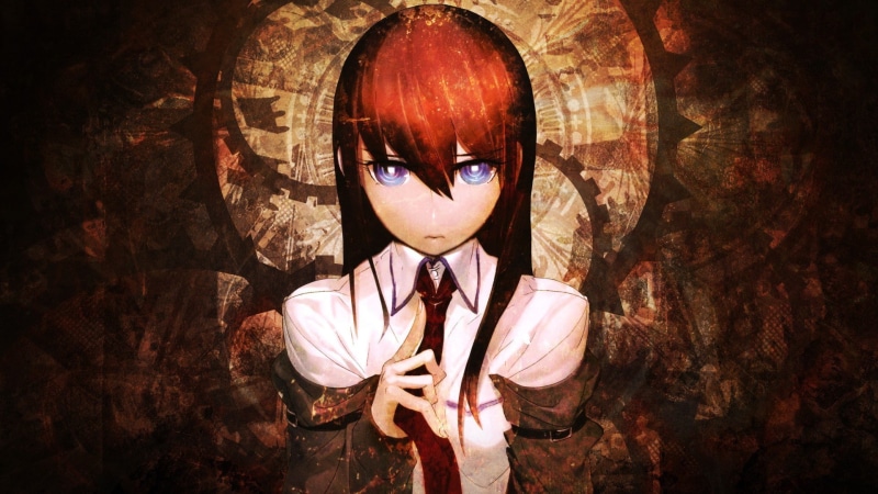 Steins;Gate, tie, 1080P, redhead, white shirt, blue eyes, Makise Kurisu, anime, anime girls