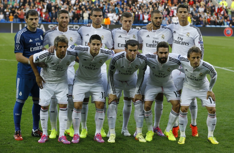 front view, playing, teamwork, Gareth Bale, people, competition, Daniel Carvajal, Pepe, team, Angel Di Maria, caucasian Ethnicity, 2014, James Rodriguez