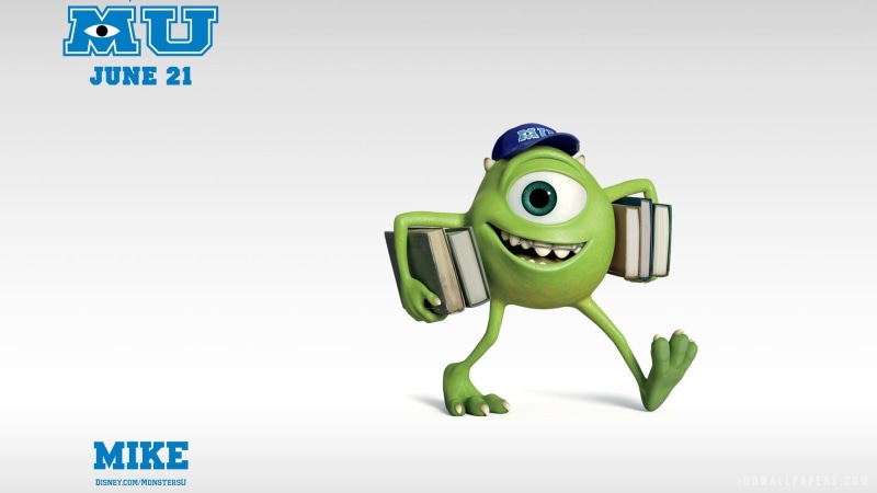pixar, representation, university, 1080P, western script, monster, communication, still life, indoors, text, blue, digital composite, cartoon, Monster University