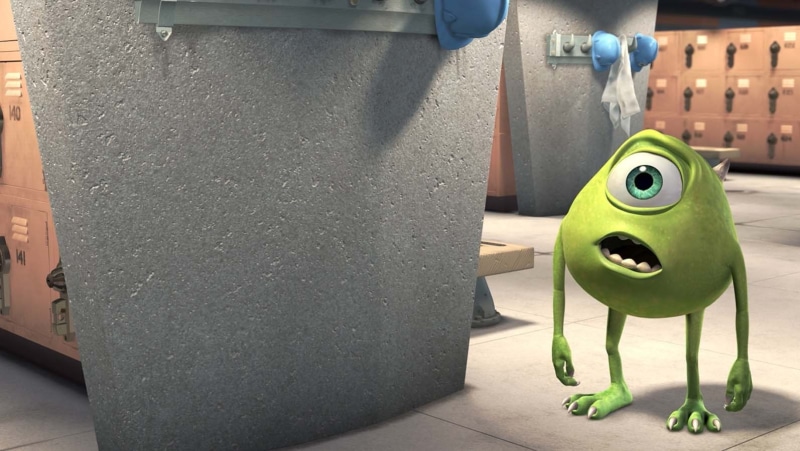 weight, toy, Monsters, Inc., 720P, healthy lifestyle, metal, sports equipment, no people, garbage bin, container, technology, sport, day, indoors, green color