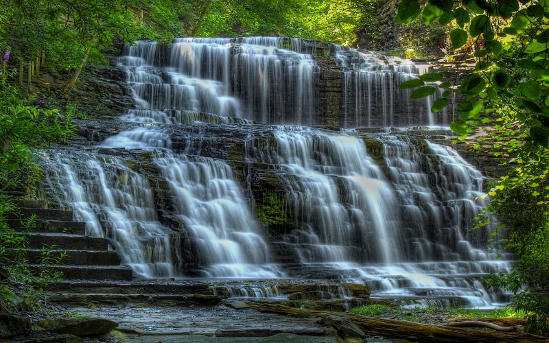 nature, hd, university, blurred motion, power in nature, flowing, gorge, usa, flowing water, waterfalls, york, long exposure, falling water